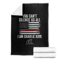 I Am Charlie Kirk Throw Blanket You Can’t Silence Us All Patriotic American Flag - Wonder Print Shop