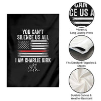 I Am Charlie Kirk Garden Flag You Can’t Silence Us All Patriotic American Flag - Wonder Print Shop