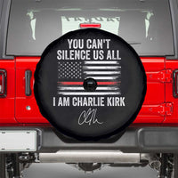 I Am Charlie Kirk Spare Tire Cover You Can’t Silence Us All Patriotic American Flag - Wonder Print Shop