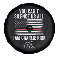 I Am Charlie Kirk Spare Tire Cover You Can’t Silence Us All Patriotic American Flag - Wonder Print Shop