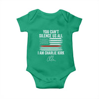 I Am Charlie Kirk Baby Onesie You Can’t Silence Us All Patriotic American Flag - Wonder Print Shop