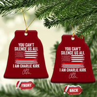 I Am Charlie Kirk Ceramic Ornament You Can’t Silence Us All Patriotic American Flag - Wonder Print Shop