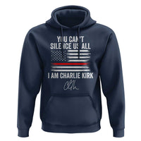 I Am Charlie Kirk Hoodie You Can’t Silence Us All Patriotic American Flag - Wonder Print Shop