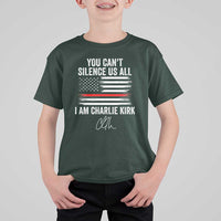 I Am Charlie Kirk T Shirt For Kid You Can’t Silence Us All Patriotic American Flag - Wonder Print Shop