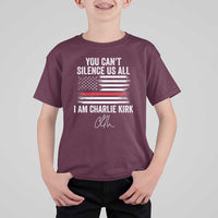 I Am Charlie Kirk T Shirt For Kid You Can’t Silence Us All Patriotic American Flag - Wonder Print Shop
