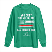 I Am Charlie Kirk Long Sleeve Shirt You Can’t Silence Us All Patriotic American Flag - Wonder Print Shop