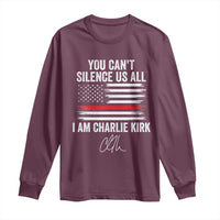 I Am Charlie Kirk Long Sleeve Shirt You Can’t Silence Us All Patriotic American Flag - Wonder Print Shop