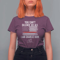 I Am Charlie Kirk T Shirt For Women You Can’t Silence Us All Patriotic American Flag - Wonder Print Shop