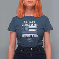 I Am Charlie Kirk T Shirt For Women You Can’t Silence Us All Patriotic American Flag - Wonder Print Shop