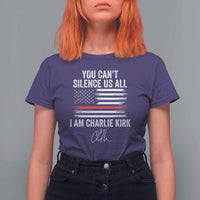 I Am Charlie Kirk T Shirt For Women You Can’t Silence Us All Patriotic American Flag - Wonder Print Shop