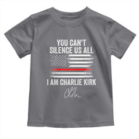 I Am Charlie Kirk Toddler T Shirt You Can’t Silence Us All Patriotic American Flag - Wonder Print Shop