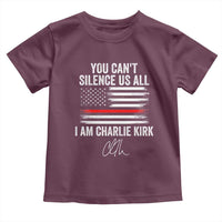 I Am Charlie Kirk Toddler T Shirt You Can’t Silence Us All Patriotic American Flag - Wonder Print Shop