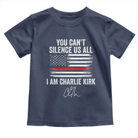 I Am Charlie Kirk Toddler T Shirt You Can’t Silence Us All Patriotic American Flag - Wonder Print Shop