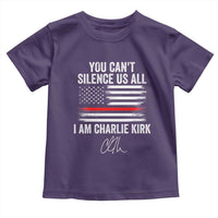 I Am Charlie Kirk Toddler T Shirt You Can’t Silence Us All Patriotic American Flag - Wonder Print Shop