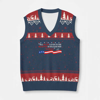 Patriotic Christian Faith V-Neck Knit Sweater Vest All Death Can Do Is Deliver Him to Jesus - Wonder Print Shop