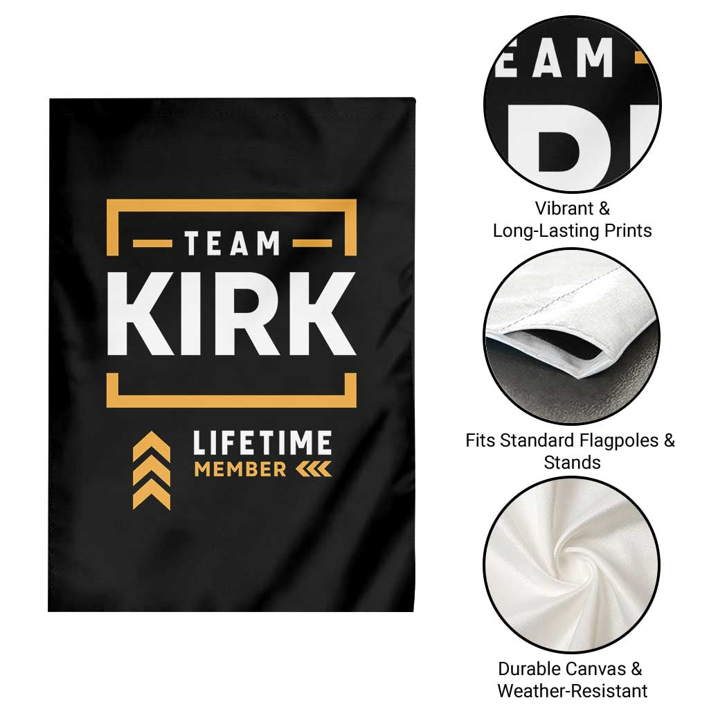 Team Kirk Lifetime Member Garden Flag American True Patriot Support - Wonder Print Shop