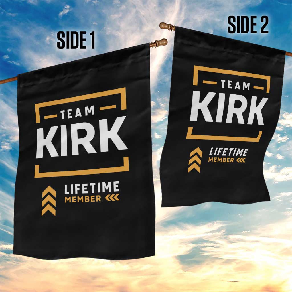 Team Kirk Lifetime Member Garden Flag American True Patriot Support - Wonder Print Shop