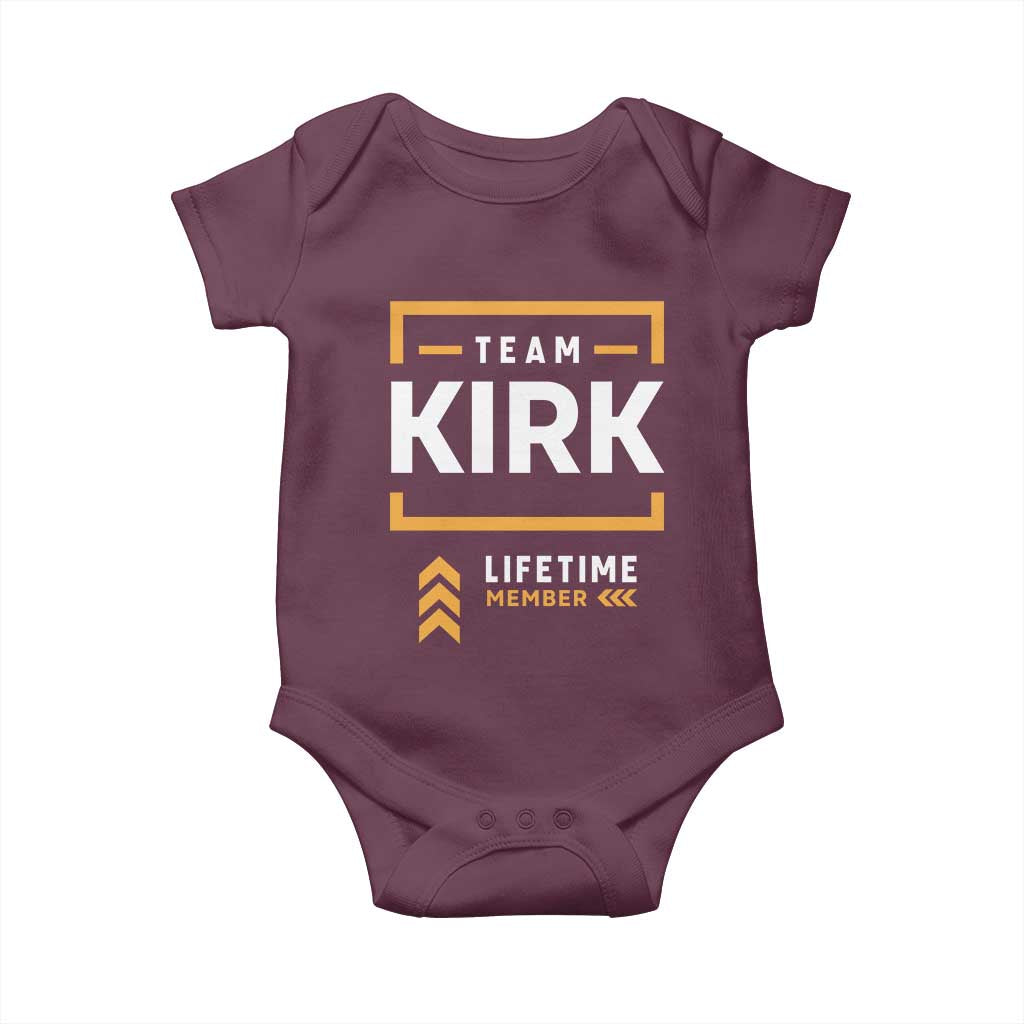 Team Kirk Lifetime Member Baby Onesie American True Patriot Support - Wonder Print Shop
