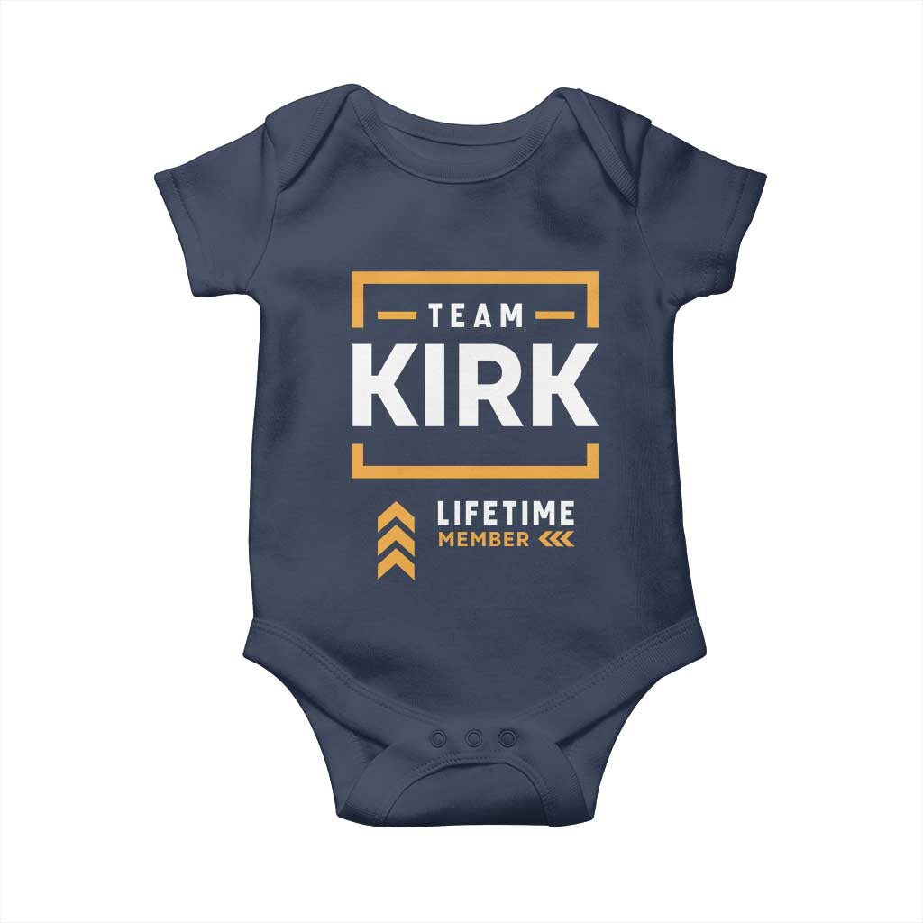 Team Kirk Lifetime Member Baby Onesie American True Patriot Support - Wonder Print Shop