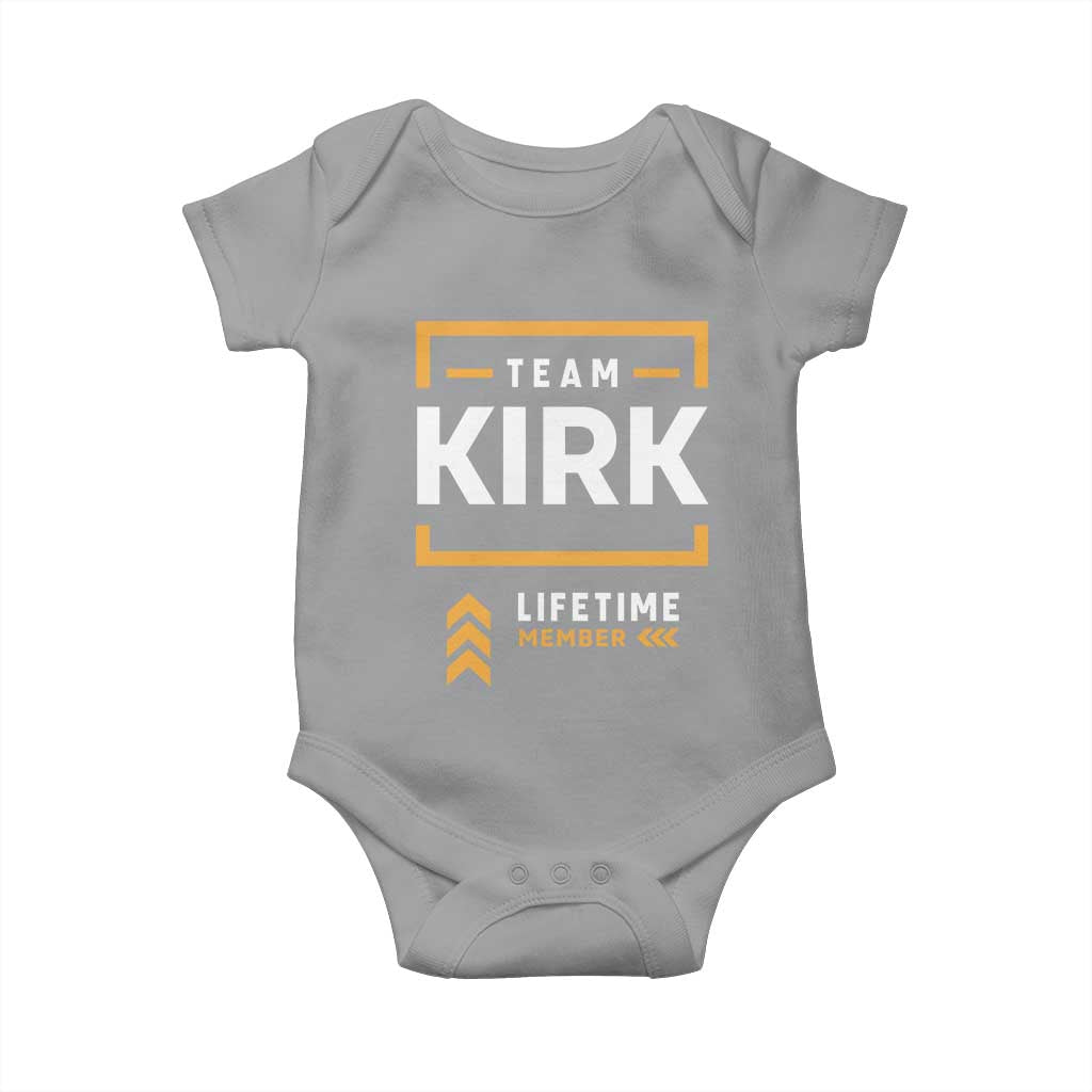 Team Kirk Lifetime Member Baby Onesie American True Patriot Support - Wonder Print Shop