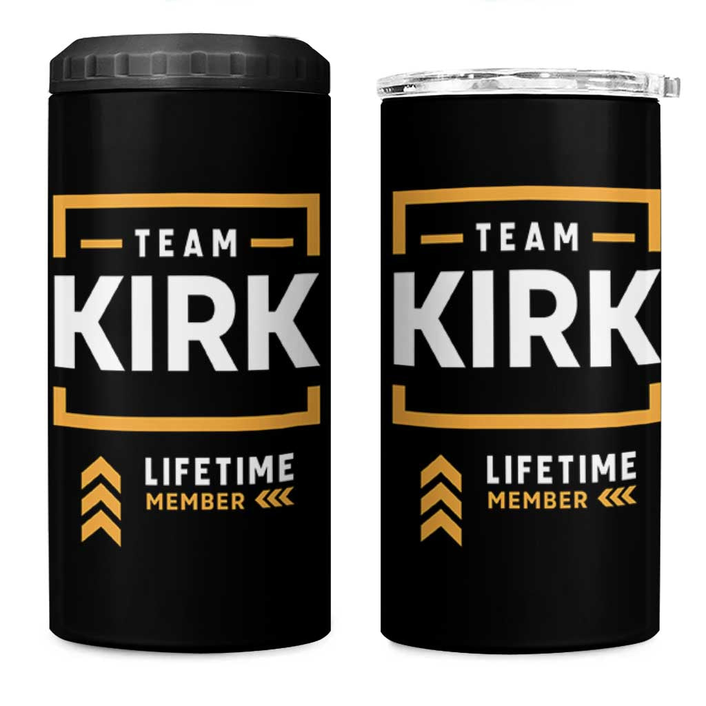 Team Kirk Lifetime Member 4 in 1 Can Cooler Tumbler American True Patriot Support - Wonder Print Shop