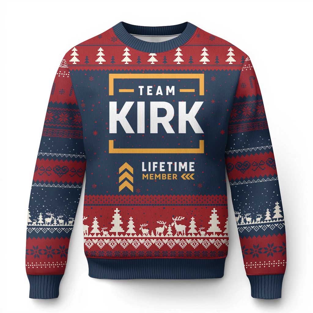 Team Kirk Lifetime Member Ugly Christmas Sweater American True Patriot Support - Wonder Print Shop