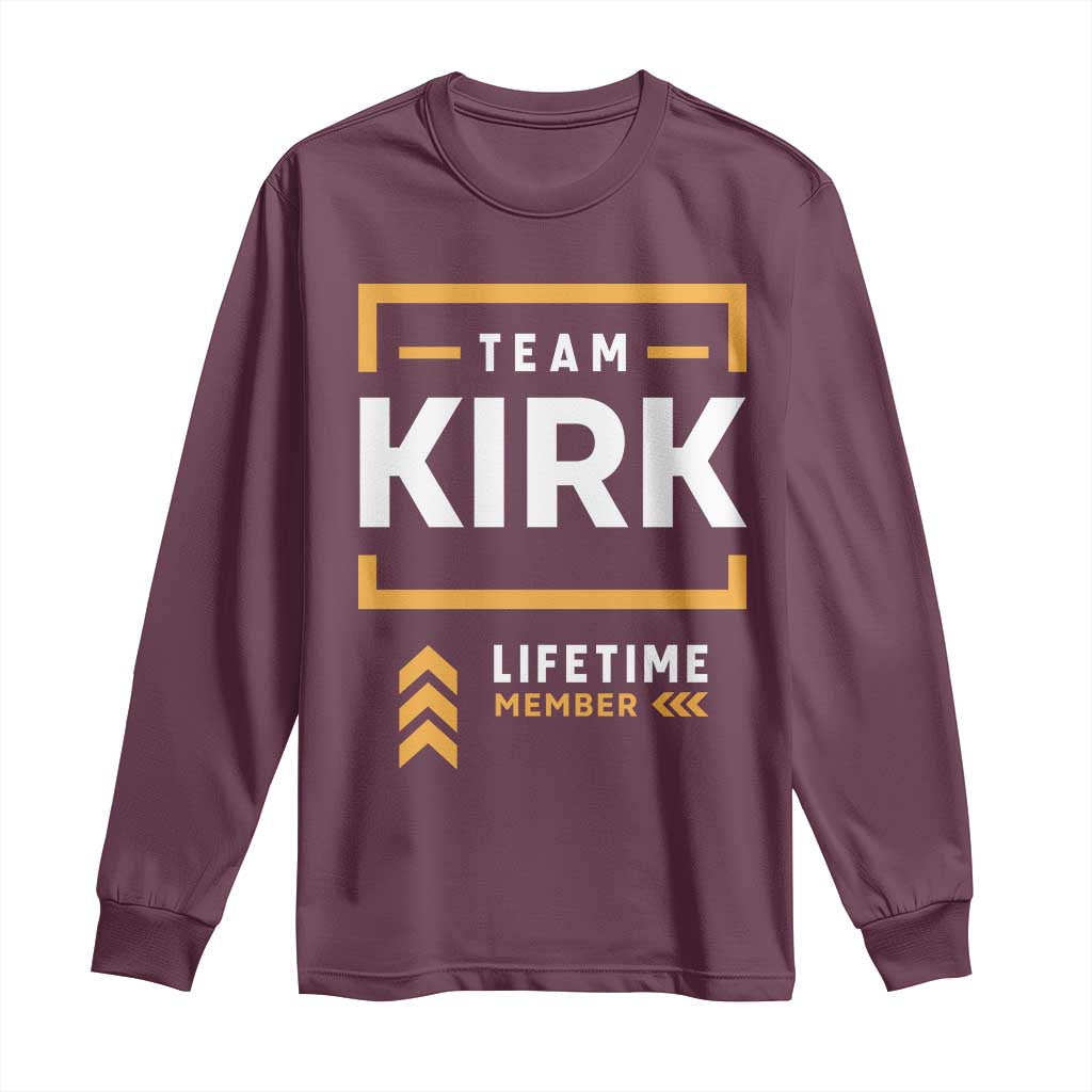 Team Kirk Lifetime Member Long Sleeve Shirt American True Patriot Support - Wonder Print Shop