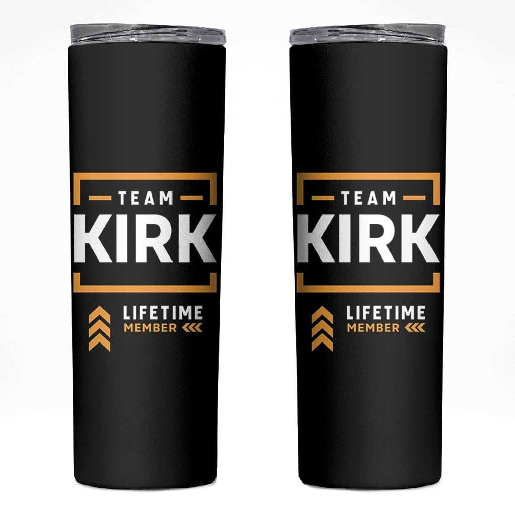 Team Kirk Lifetime Member Skinny Tumbler American True Patriot Support - Wonder Print Shop