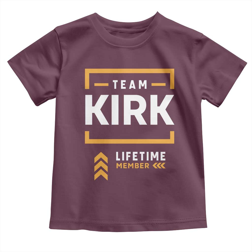 Team Kirk Lifetime Member Toddler T Shirt American True Patriot Support - Wonder Print Shop