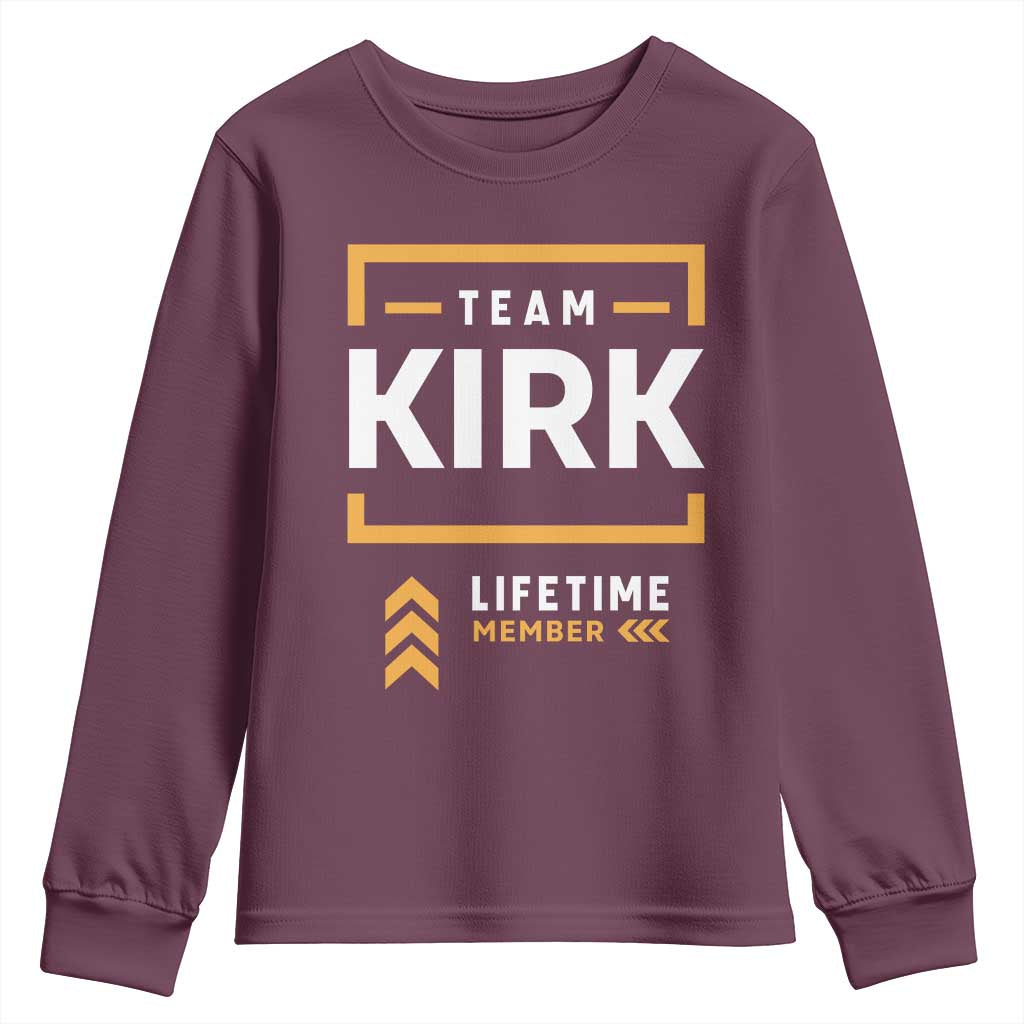 Team Kirk Lifetime Member Youth Sweatshirt American True Patriot Support - Wonder Print Shop