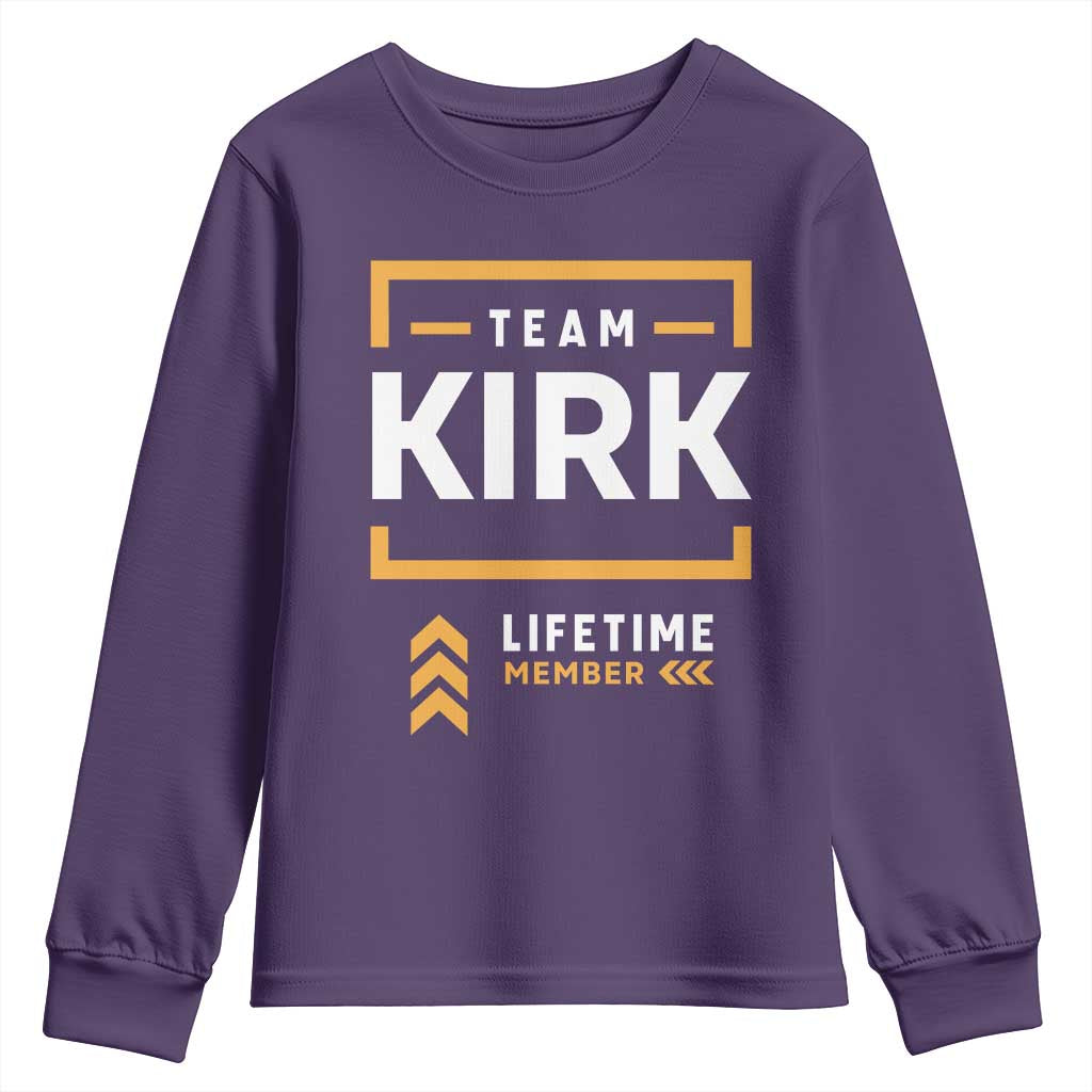 Team Kirk Lifetime Member Youth Sweatshirt American True Patriot Support - Wonder Print Shop