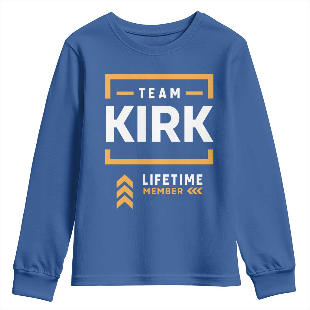 Team Kirk Lifetime Member Youth Sweatshirt American True Patriot Support - Wonder Print Shop