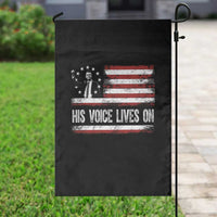 Charlie Kirk Memorial Garden Flag His Voice Lives On Vintage Patriotic American Flag - Wonder Print Shop