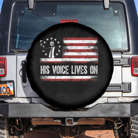 Charlie Kirk Memorial Spare Tire Cover His Voice Lives On Vintage Patriotic American Flag - Wonder Print Shop