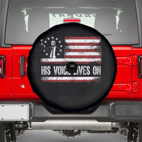 Charlie Kirk Memorial Spare Tire Cover His Voice Lives On Vintage Patriotic American Flag - Wonder Print Shop