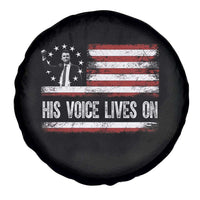 Charlie Kirk Memorial Spare Tire Cover His Voice Lives On Vintage Patriotic American Flag - Wonder Print Shop