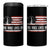 Charlie Kirk Memorial 4 in 1 Can Cooler Tumbler His Voice Lives On Vintage Patriotic American Flag - Wonder Print Shop