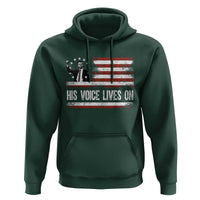 Charlie Kirk Memorial Hoodie His Voice Lives On Vintage Patriotic American Flag - Wonder Print Shop