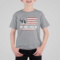 Charlie Kirk Memorial T Shirt For Kid His Voice Lives On Vintage Patriotic American Flag - Wonder Print Shop