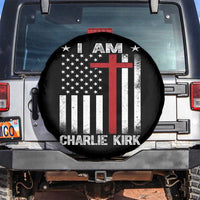 I Am Charlie Kirk Spare Tire Cover Christian Cross Faith American Falg - Wonder Print Shop