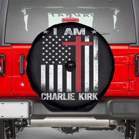 I Am Charlie Kirk Spare Tire Cover Christian Cross Faith American Falg - Wonder Print Shop