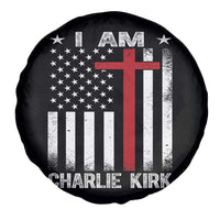I Am Charlie Kirk Spare Tire Cover Christian Cross Faith American Falg - Wonder Print Shop