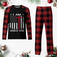 I Am Charlie Kirk Plaid Pajama Set Christian Cross Faith American Falg - Wonder Print Shop