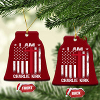 I Am Charlie Kirk Ceramic Ornament Christian Cross Faith American Falg - Wonder Print Shop