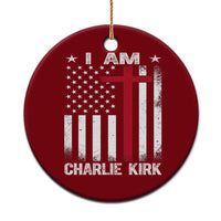 I Am Charlie Kirk Ceramic Ornament Christian Cross Faith American Falg - Wonder Print Shop