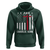 I Am Charlie Kirk Hoodie Christian Cross Faith American Falg - Wonder Print Shop