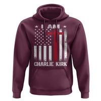 I Am Charlie Kirk Hoodie Christian Cross Faith American Falg - Wonder Print Shop