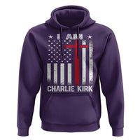 I Am Charlie Kirk Hoodie Christian Cross Faith American Falg - Wonder Print Shop