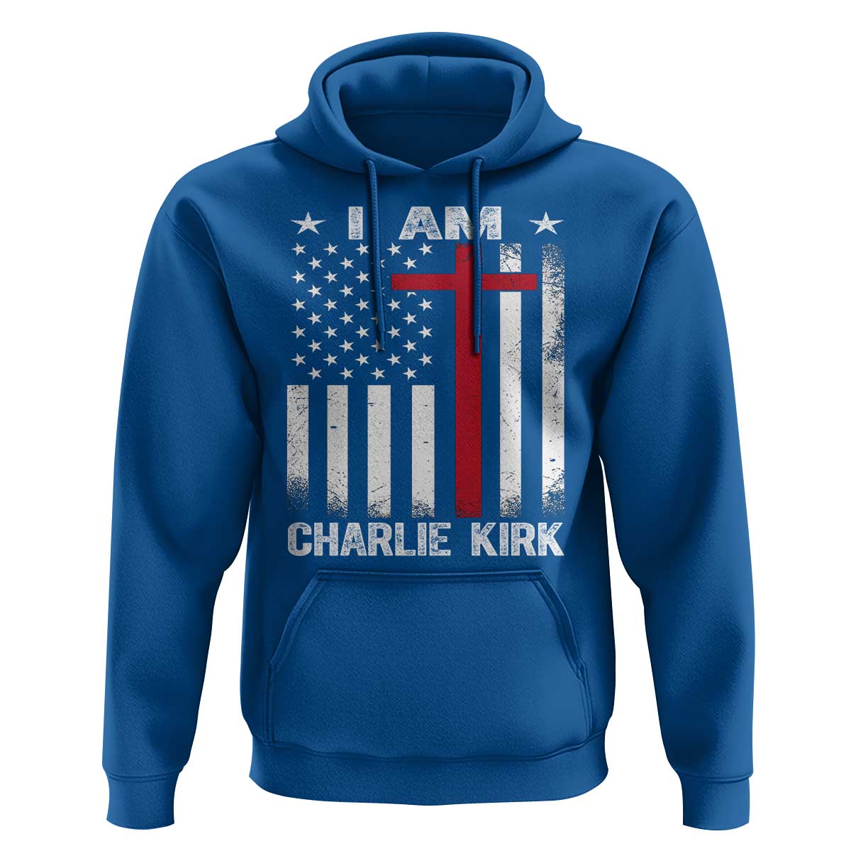 I Am Charlie Kirk Hoodie Christian Cross Faith American Falg - Wonder Print Shop