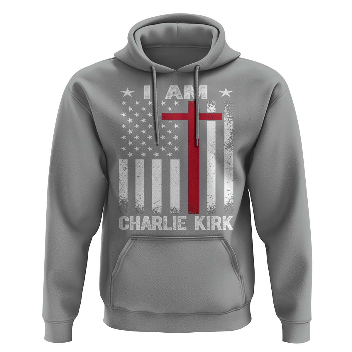 I Am Charlie Kirk Hoodie Christian Cross Faith American Falg - Wonder Print Shop
